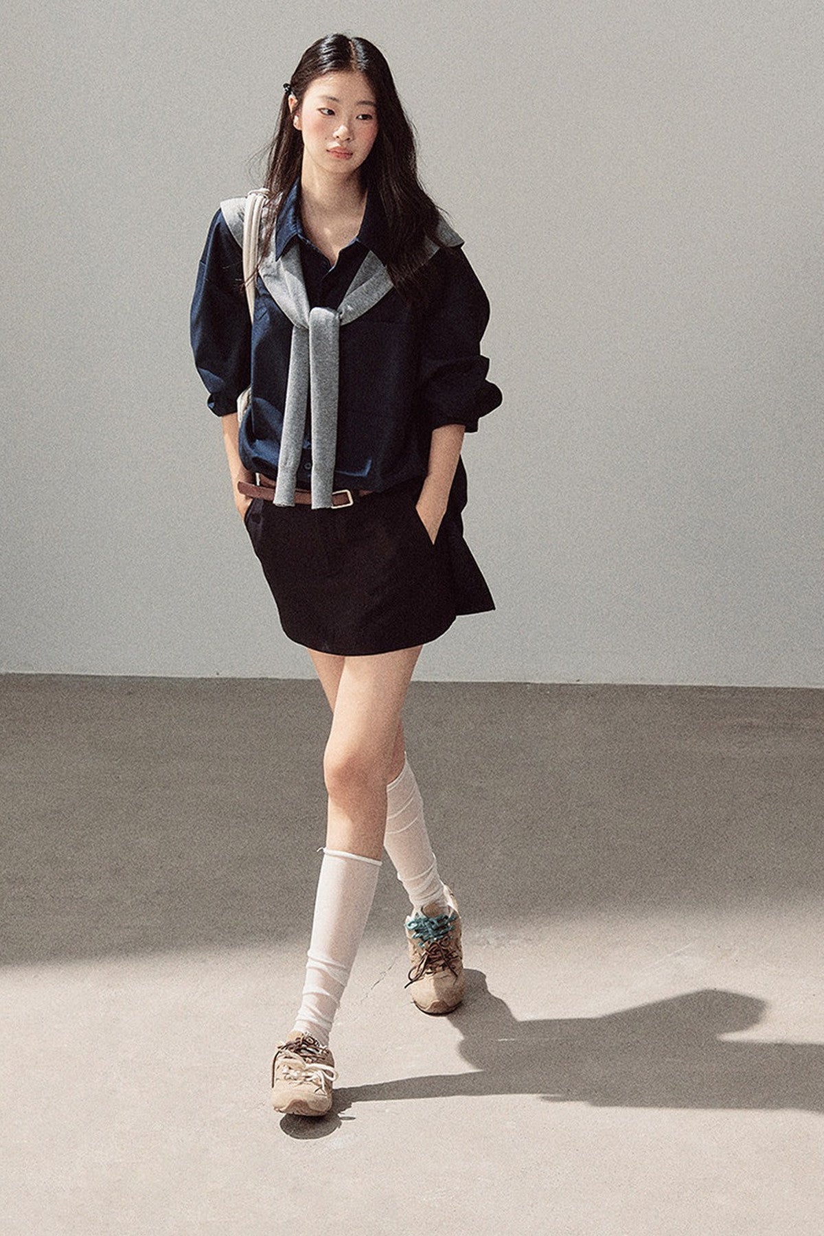 Preppy Layered Polo Dress Set
