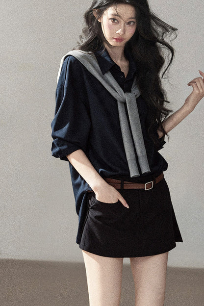 Preppy Layered Polo Dress Set