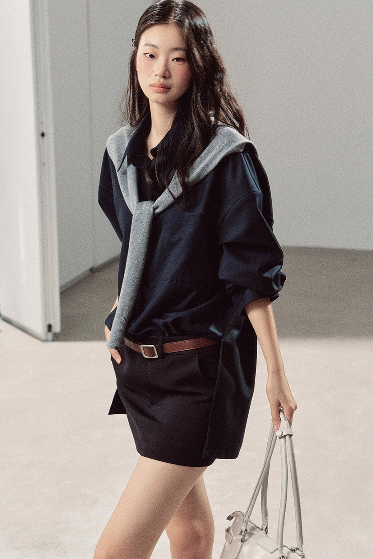 Preppy Layered Polo Dress Set
