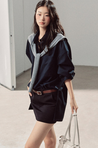 Preppy Layered Polo Dress Set