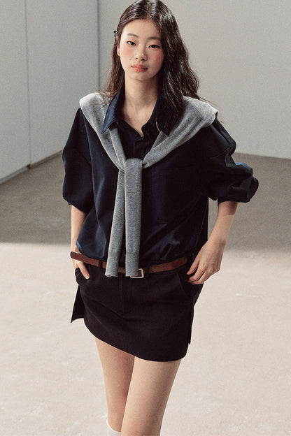 Preppy Layered Polo Dress Set