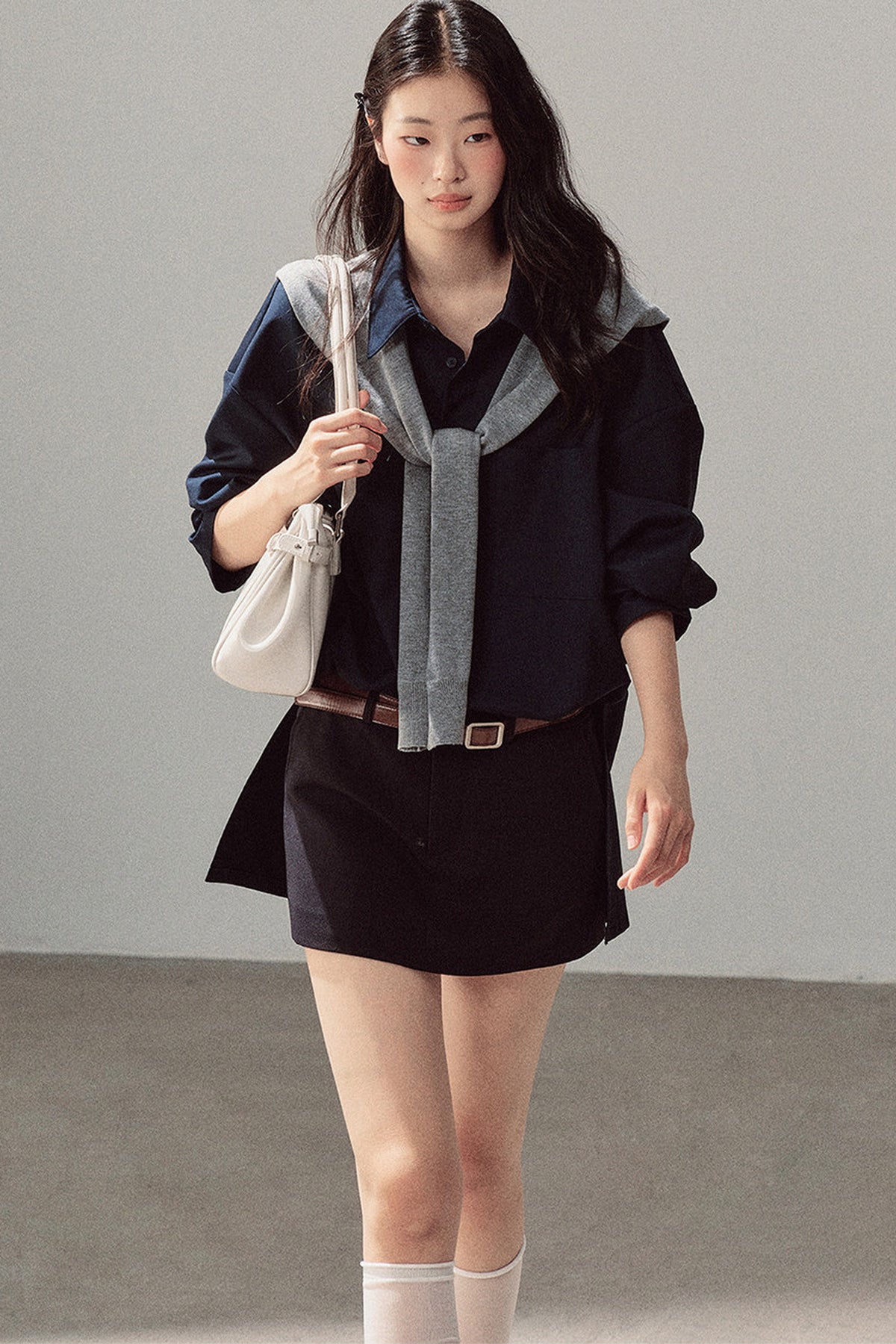 Preppy Layered Polo Dress Set
