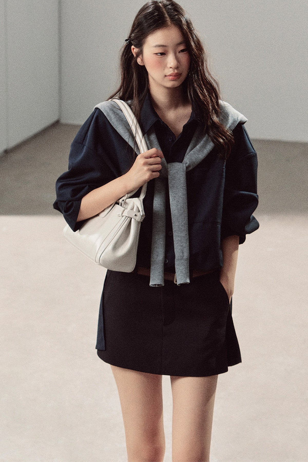 Preppy Layered Polo Dress Set