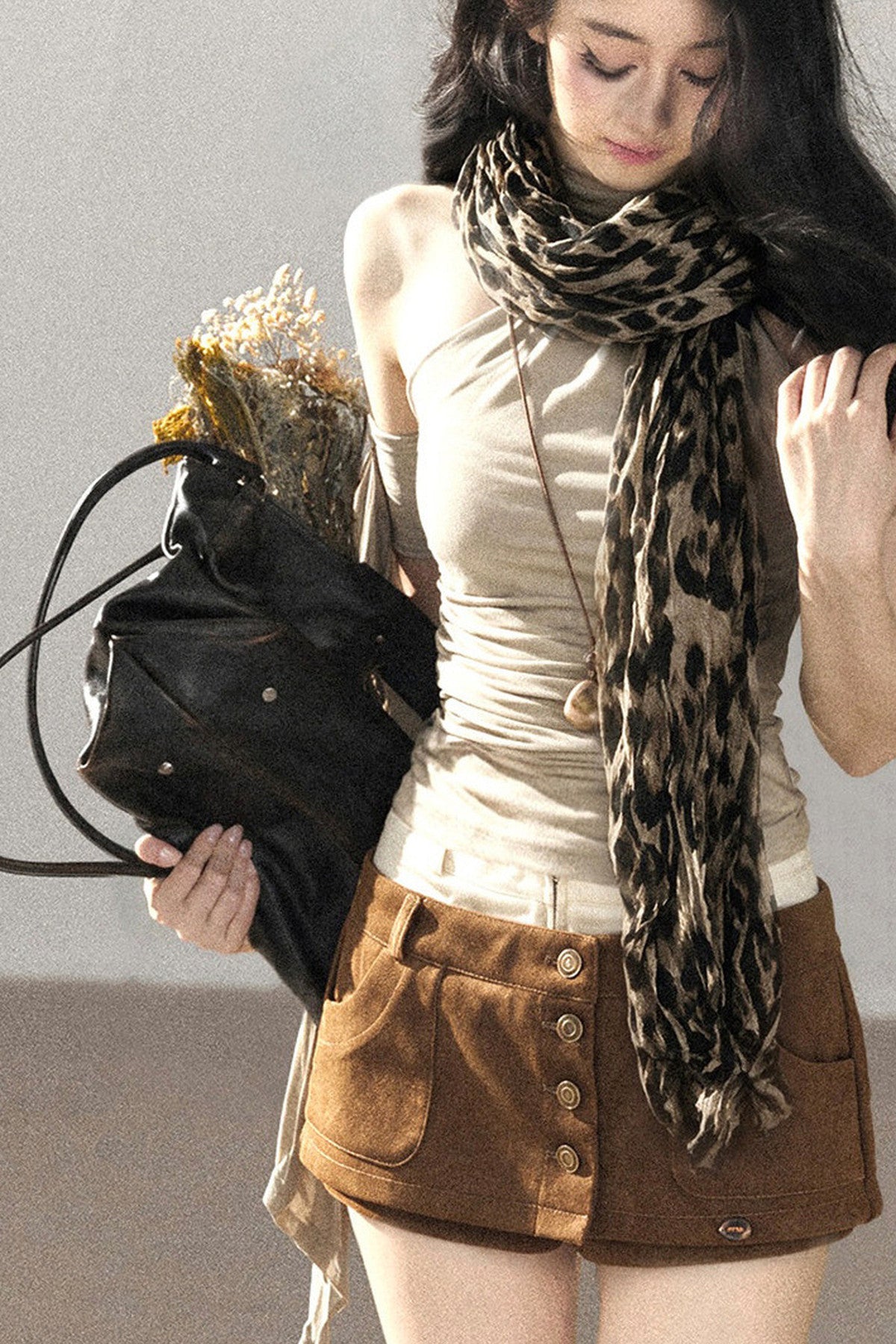 Autumn Leopard Print Shawl