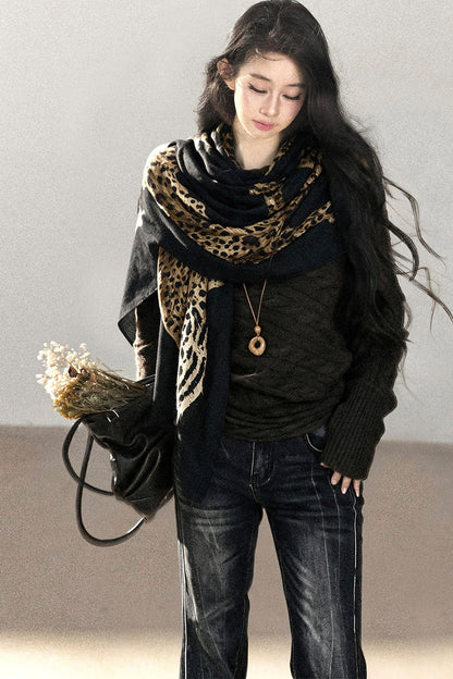 Autumn Leopard Print Shawl