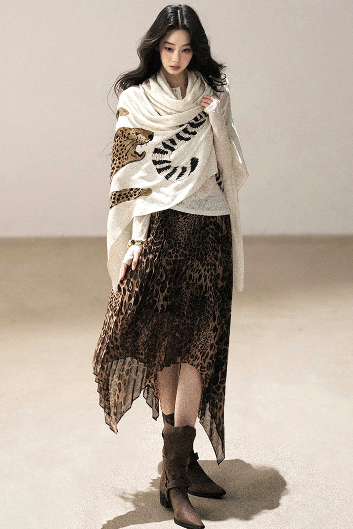Autumn Leopard Print Shawl