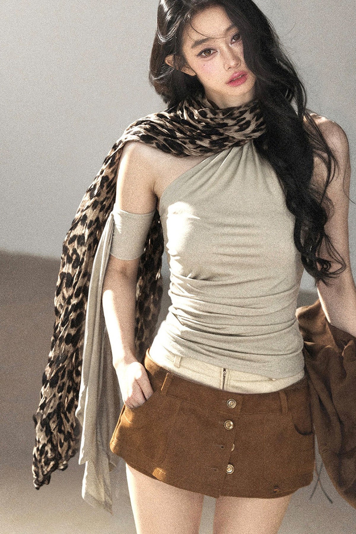 Autumn Leopard Print Shawl
