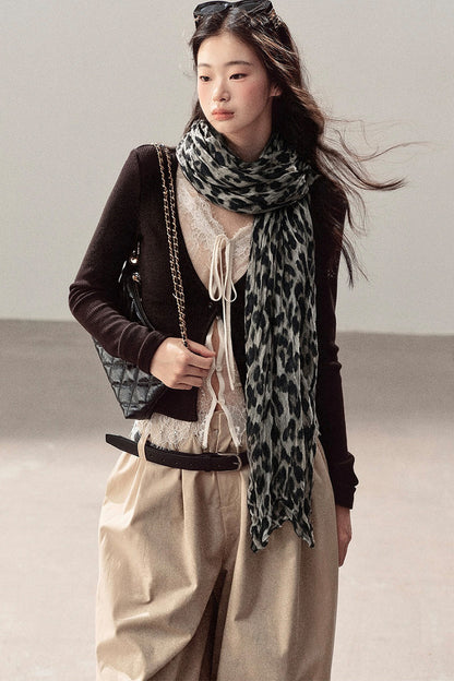 Autumn Leopard Print Shawl