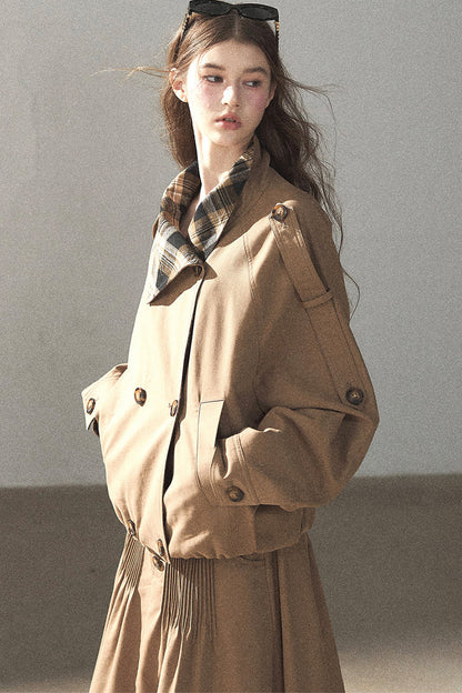 Chestnut Brown Jacket and Skirt Set-Up