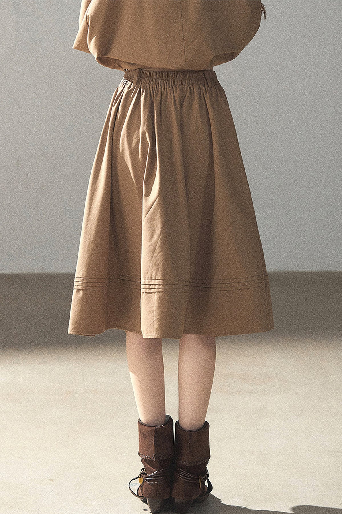 Chestnut Brown Jacket and Skirt Set-Up