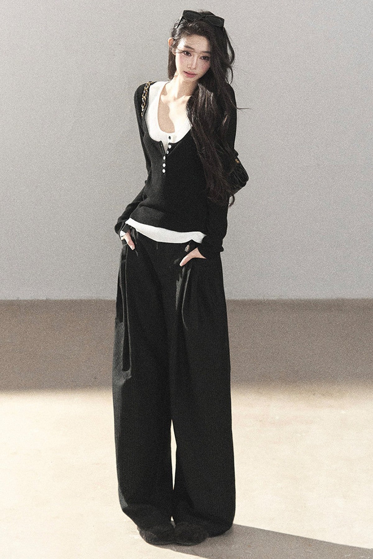 Striped Wide-Leg Pants