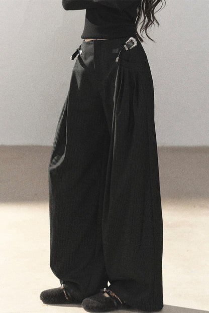 Striped Wide-Leg Pants