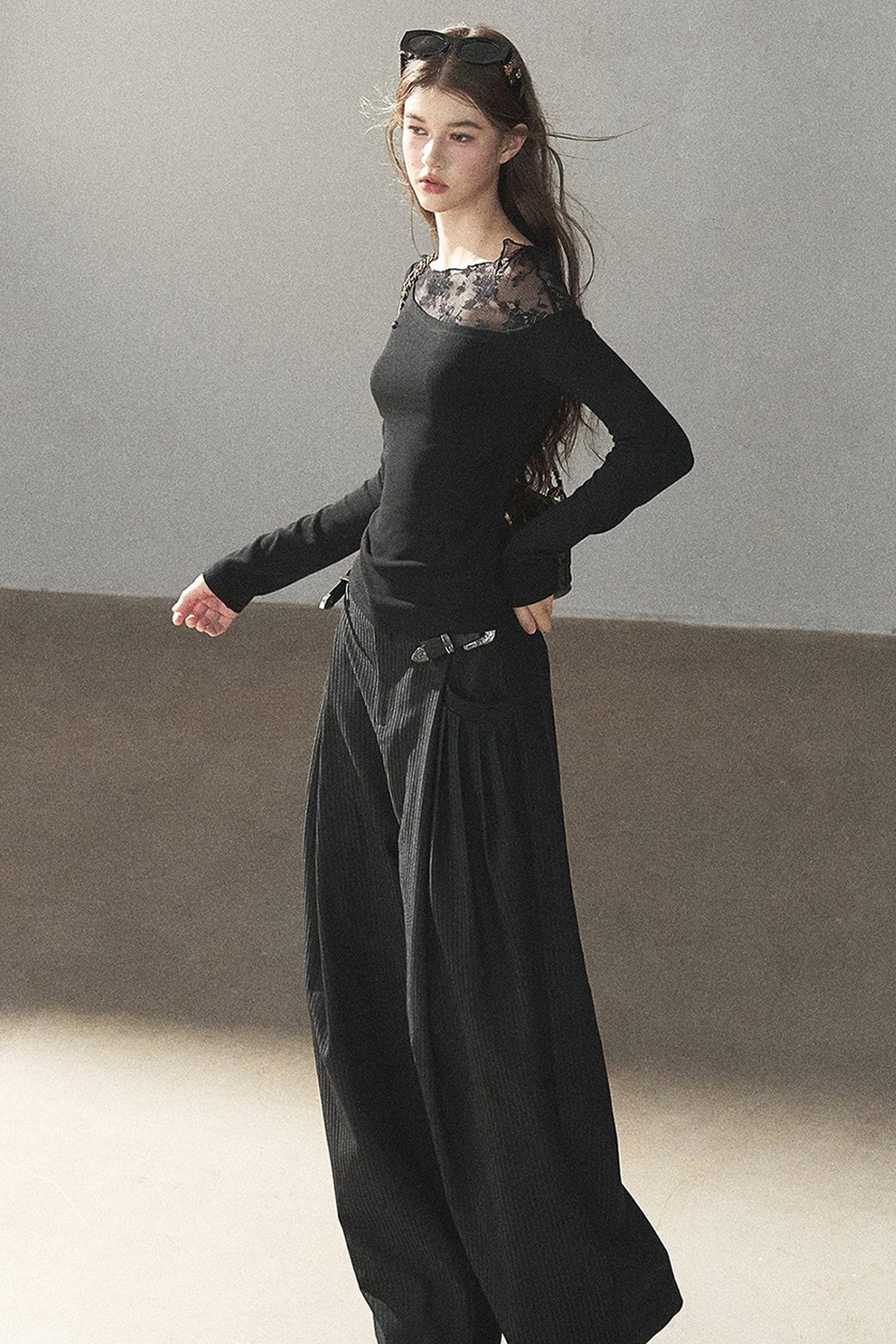 Striped Wide-Leg Pants