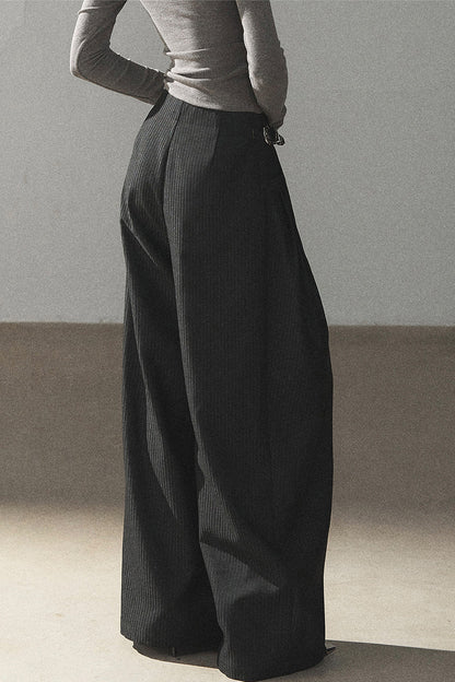 Striped Wide-Leg Pants