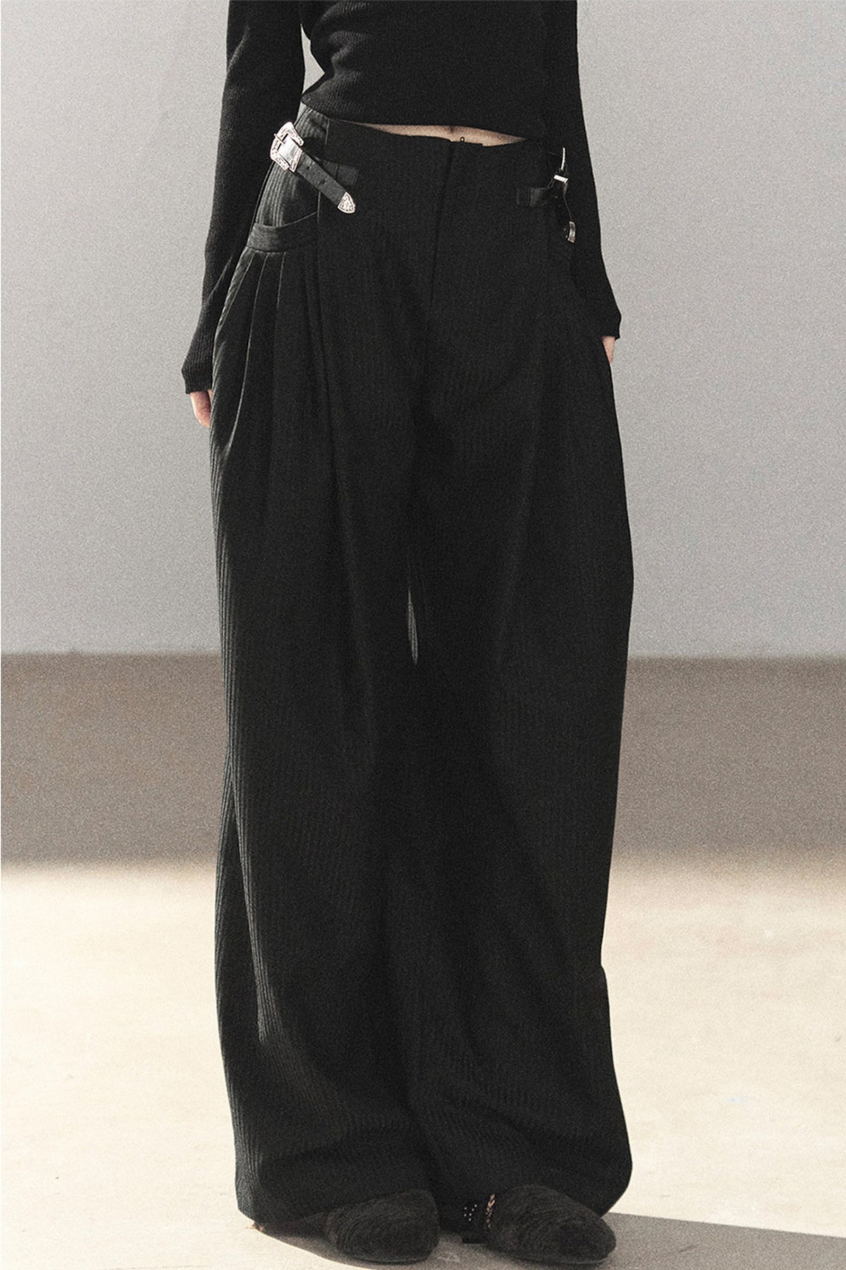 Striped Wide-Leg Pants