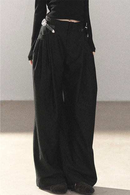 Striped Wide-Leg Pants