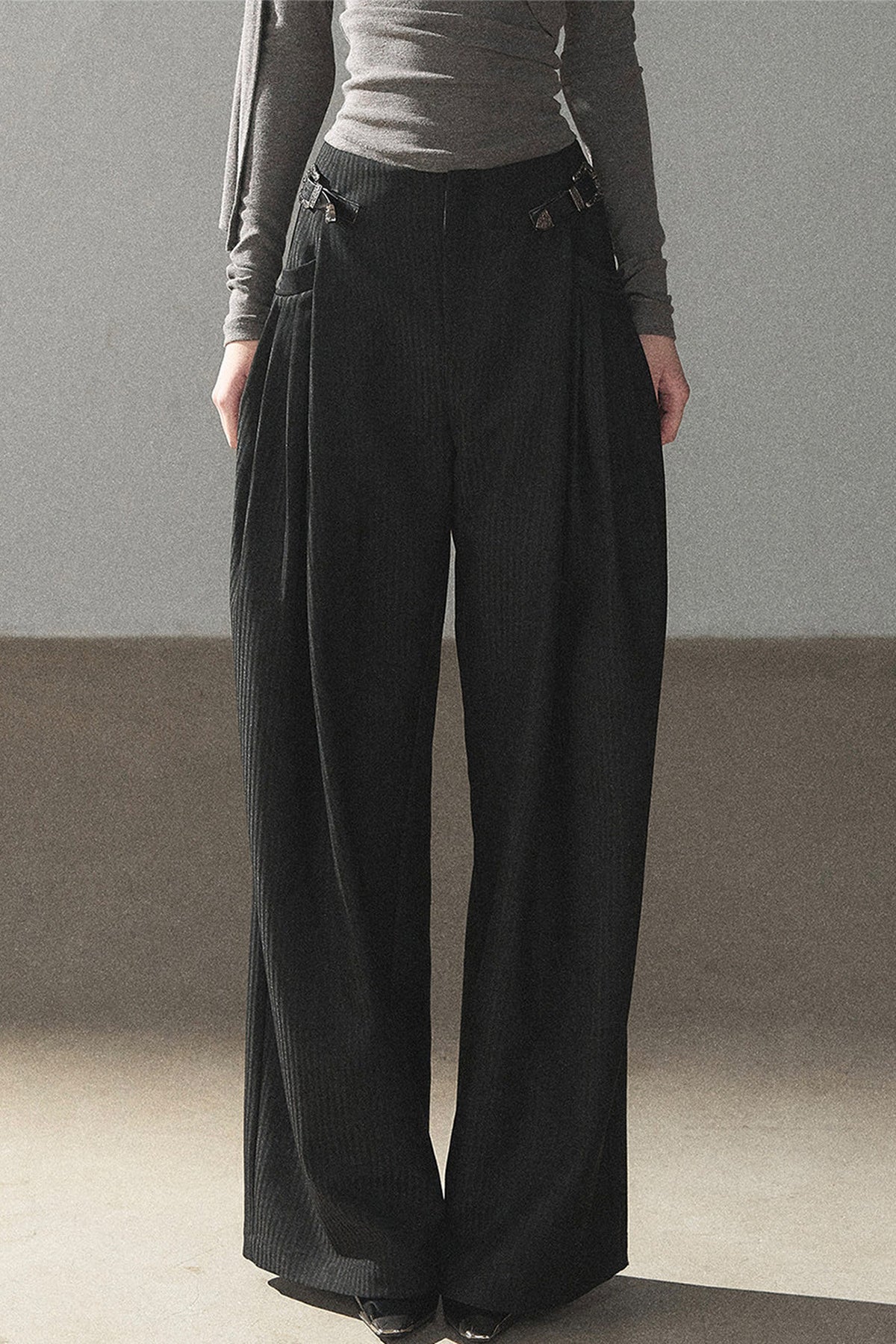 Striped Wide-Leg Pants