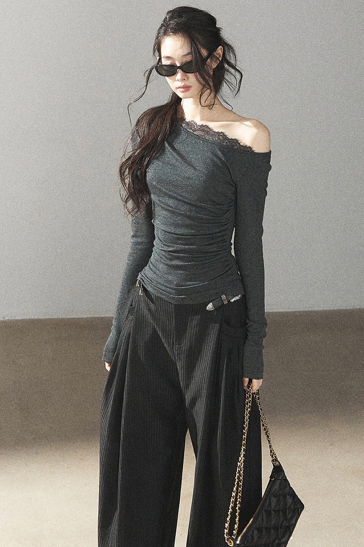 Striped Wide-Leg Pants