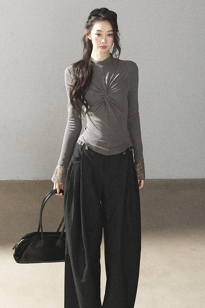 Striped Wide-Leg Pants