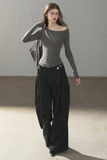 Striped Wide-Leg Pants