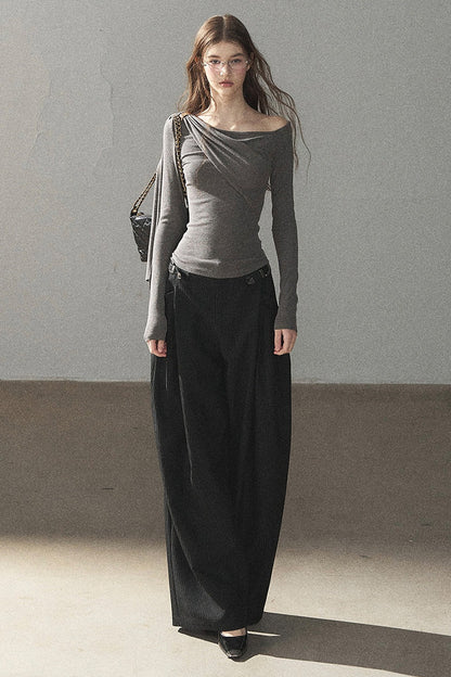 Striped Wide-Leg Pants