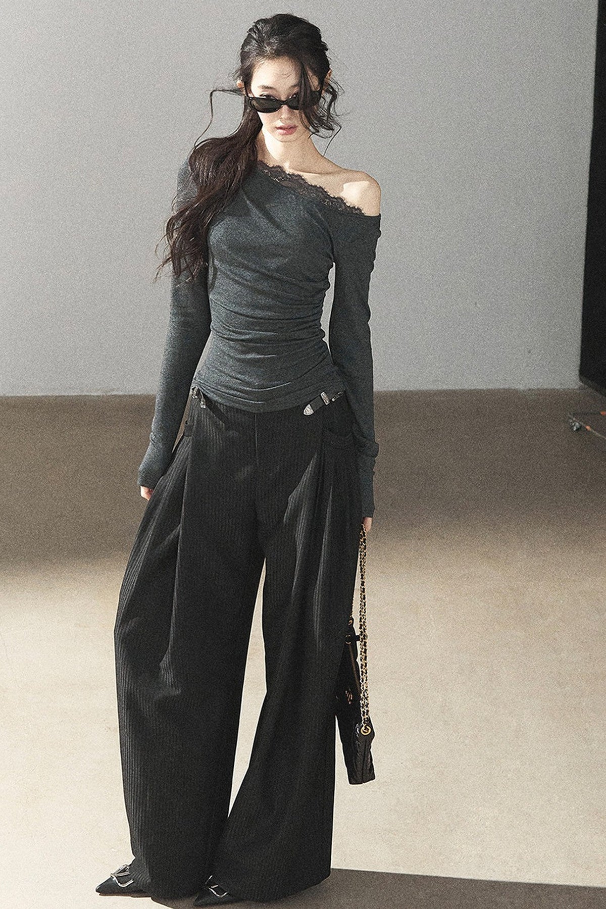 Striped Wide-Leg Pants