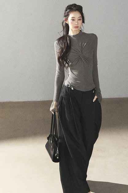 Striped Wide-Leg Pants