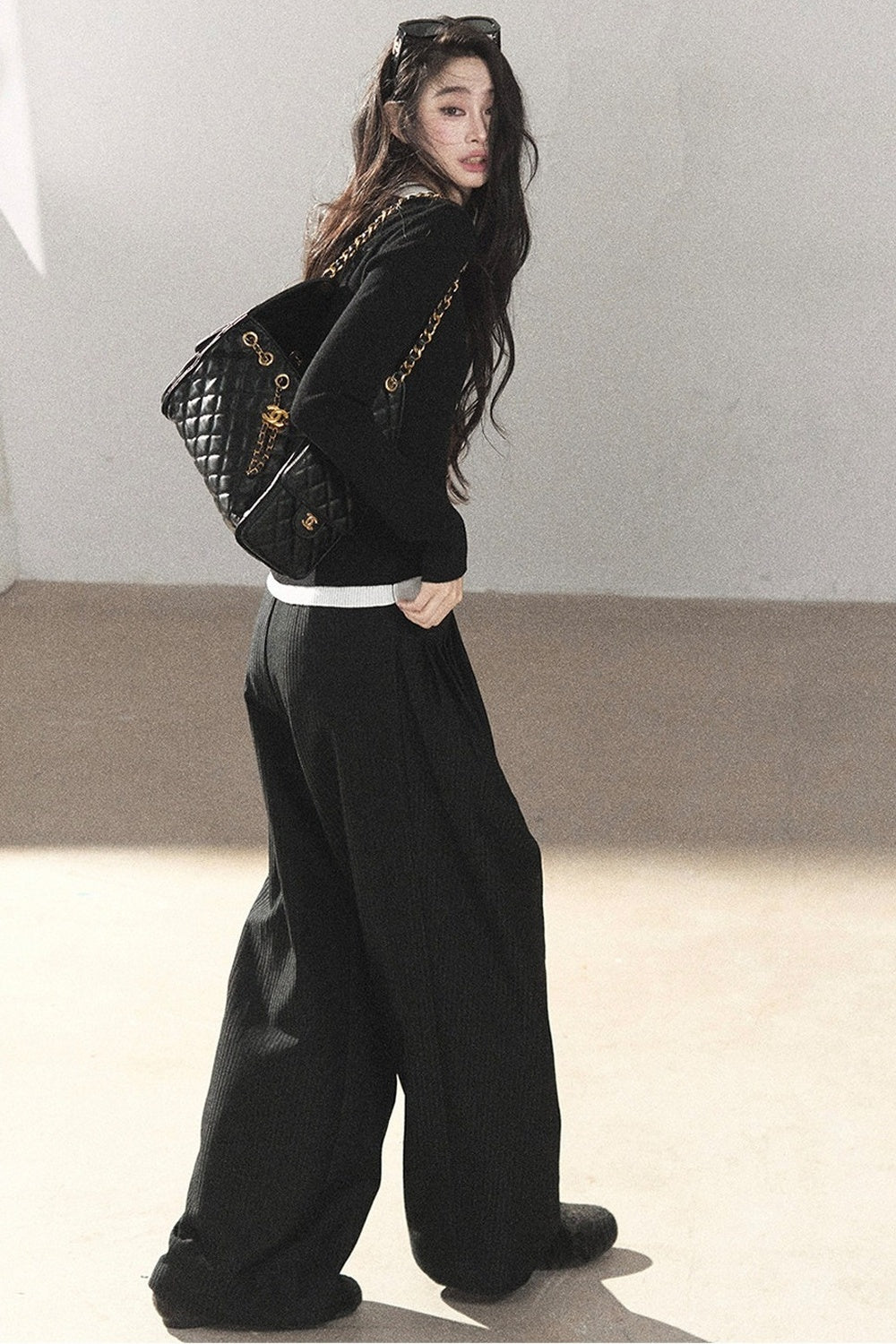 Striped Wide-Leg Pants