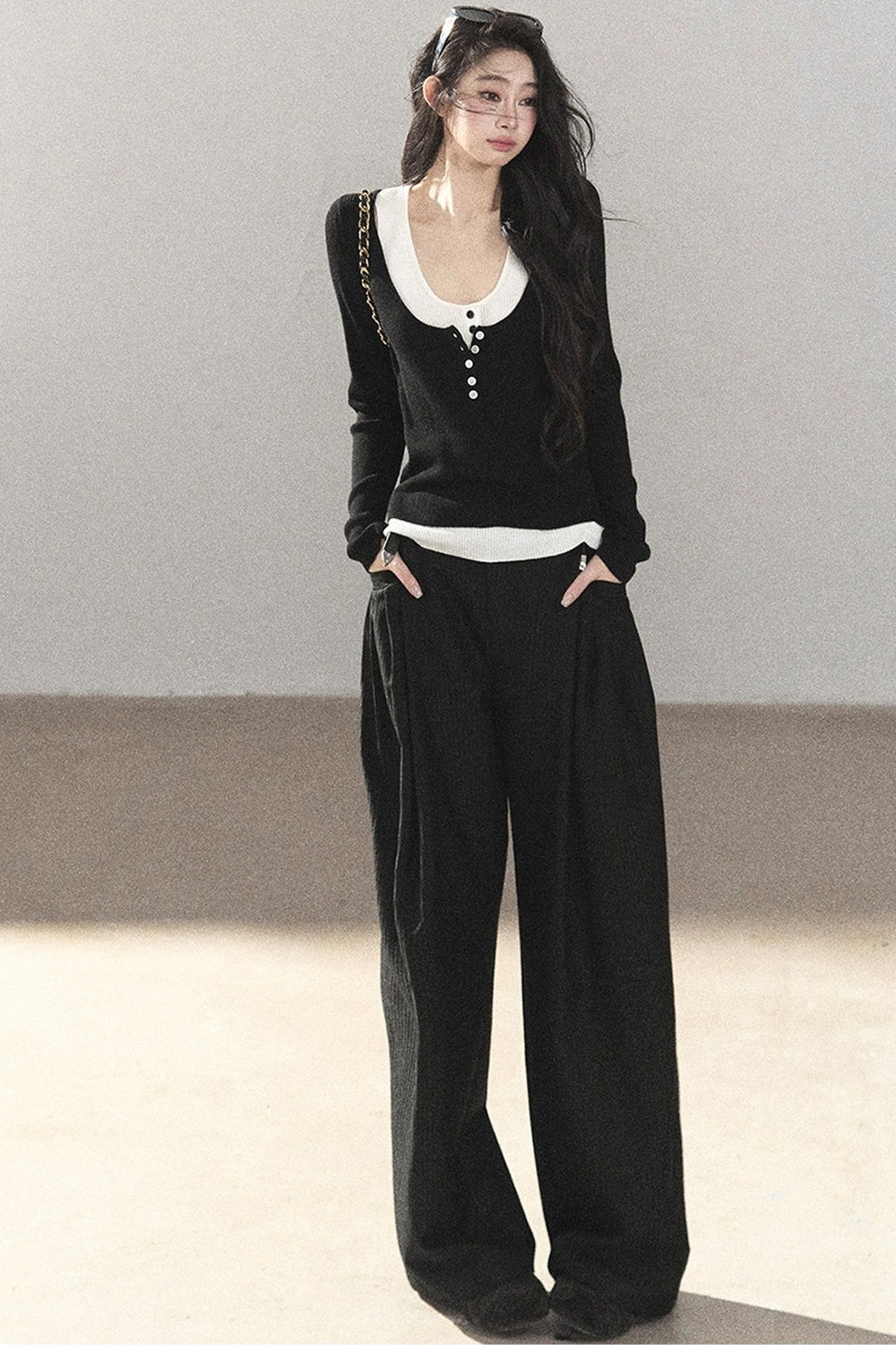 Striped Wide-Leg Pants