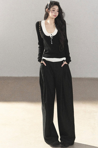 Striped Wide-Leg Pants