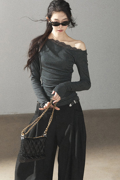 Striped Wide-Leg Pants