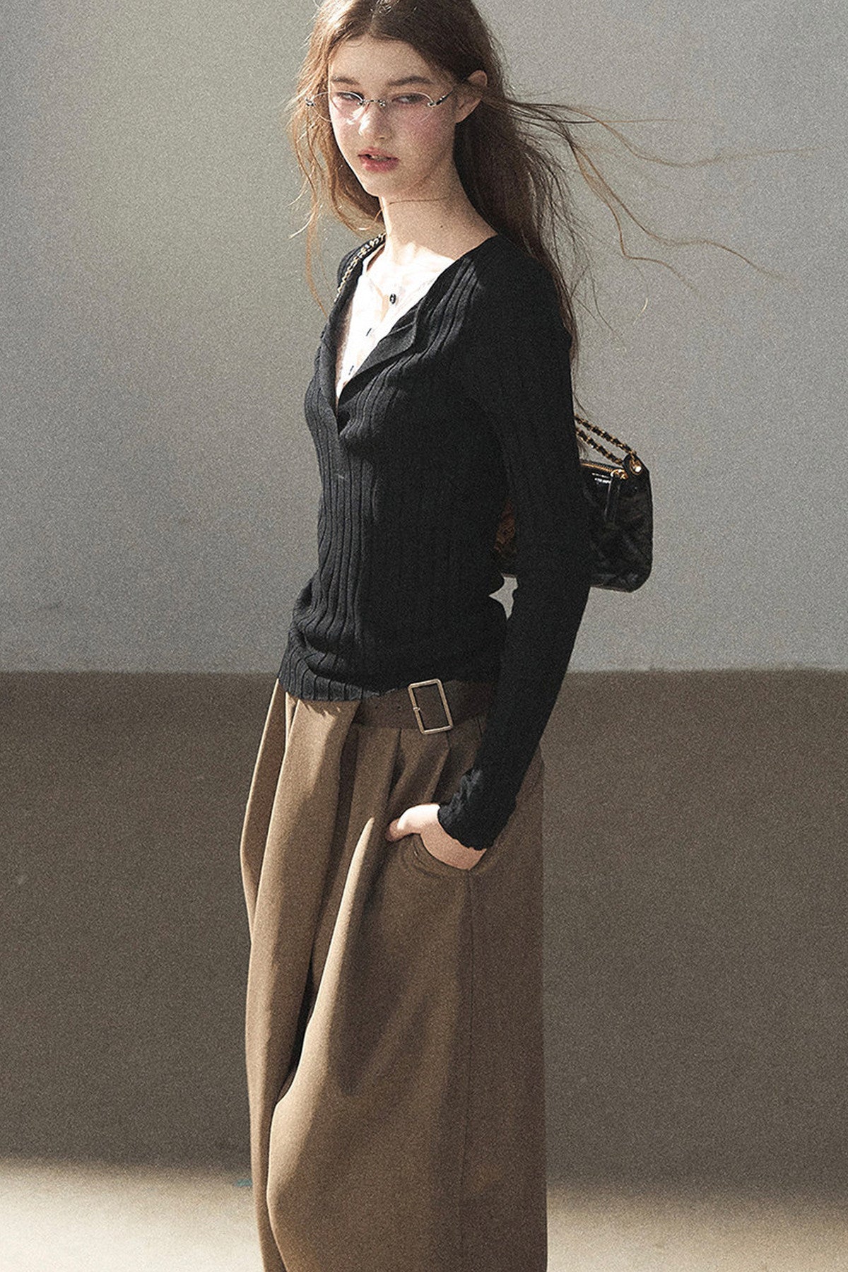 Ribbed Lace Knit Top