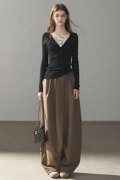 Ribbed Lace Knit Top