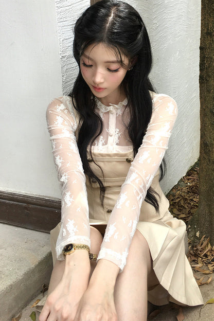 Korean Rich Girl Vest and Pleated Skirt Set-Up