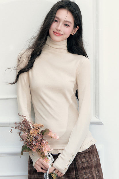 Ruffled Hem Long Sleeve T-Shirt