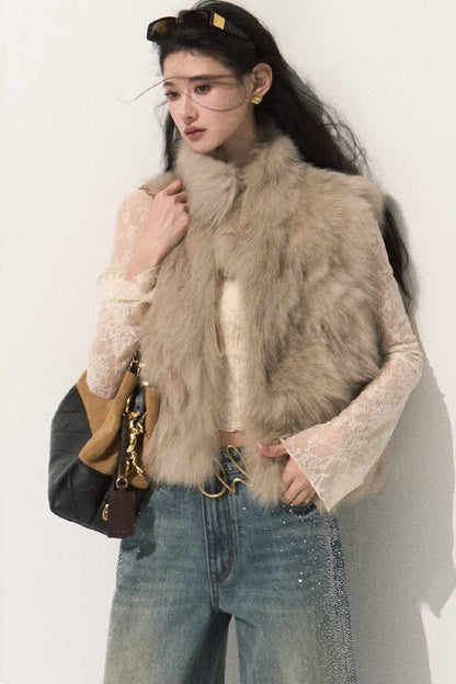 Fluffy Fox Fur Vest