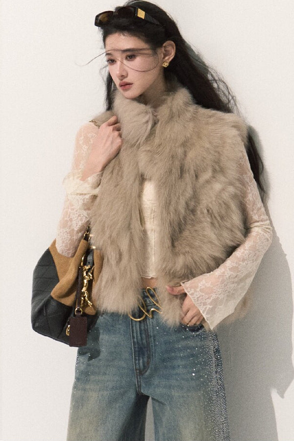 Fluffy Fox Fur Vest