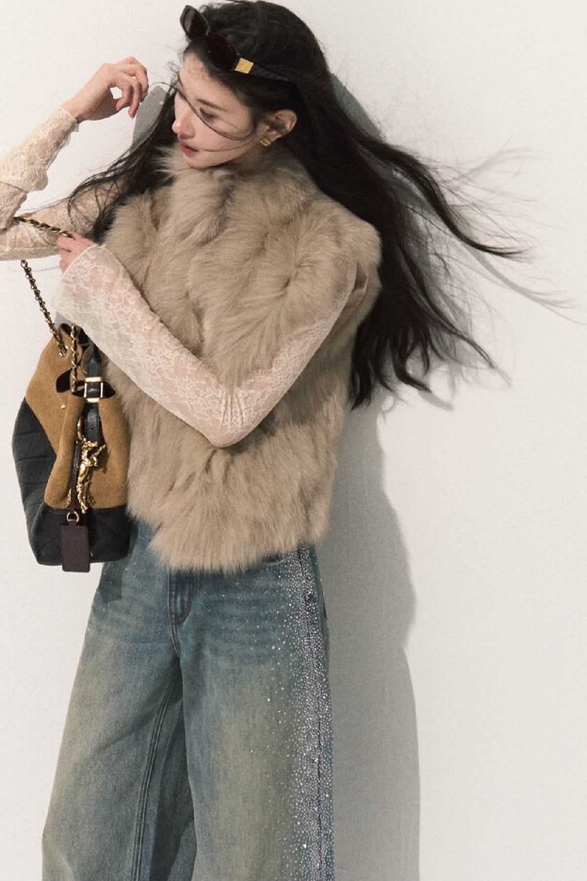 Fluffy Fox Fur Vest