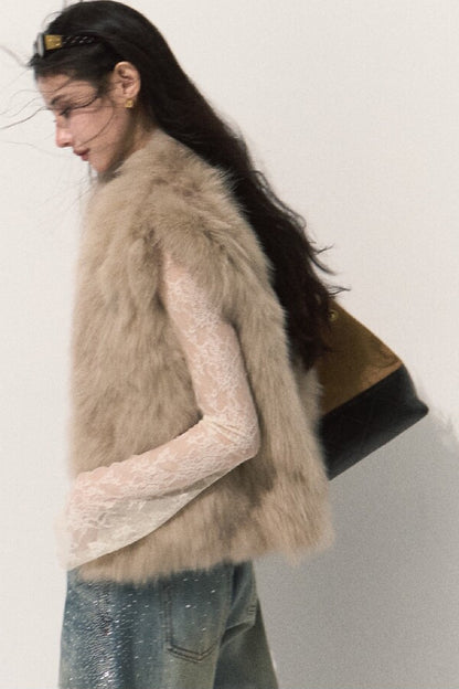 Fluffy Fox Fur Vest