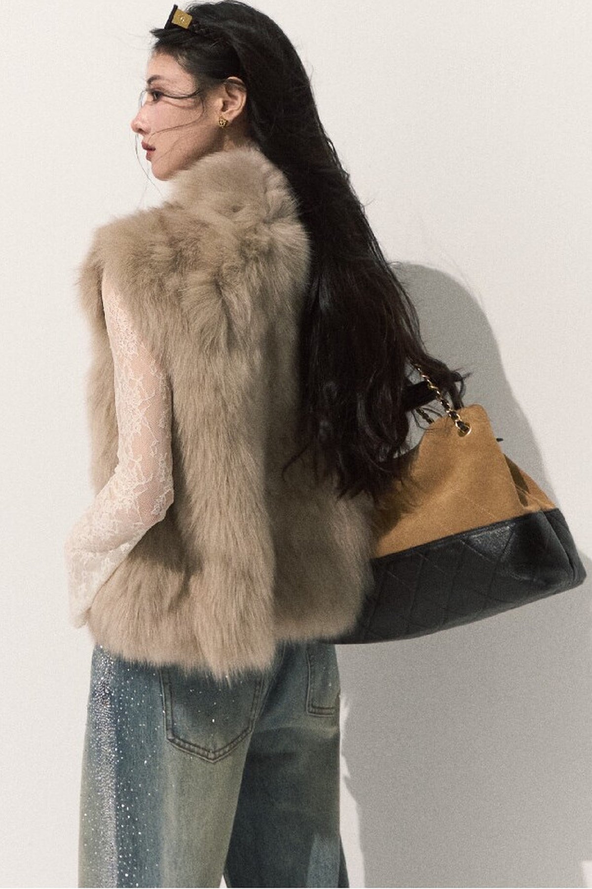 Fluffy Fox Fur Vest