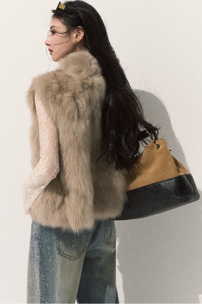 Fluffy Fox Fur Vest