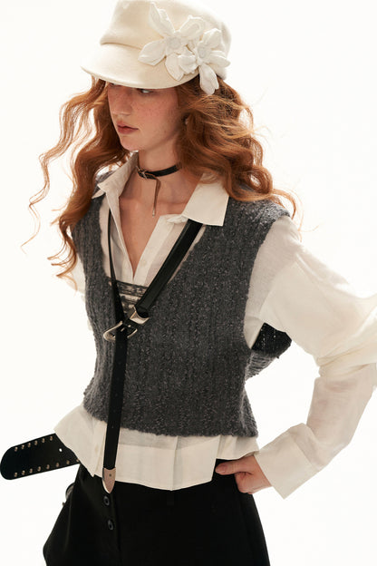 U-Neck Sleeveless Knit Vest