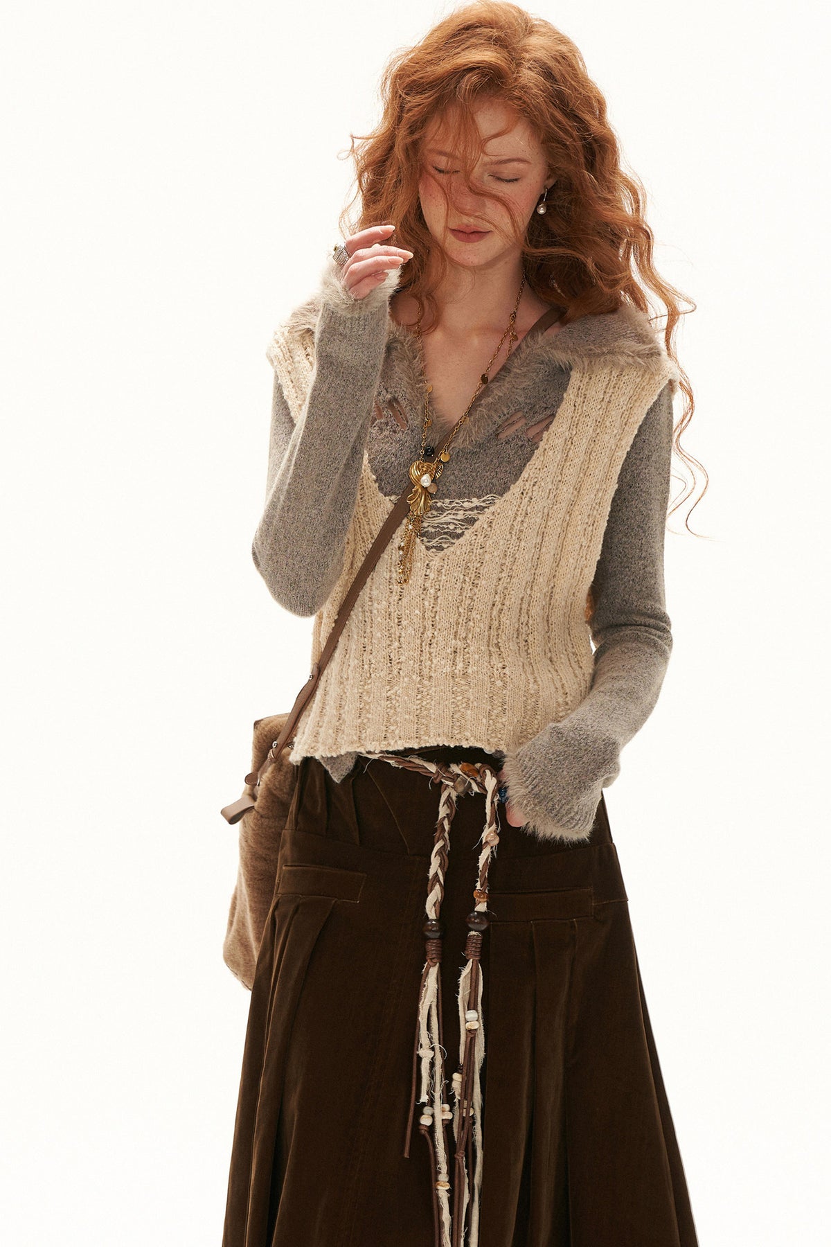 U-Neck Sleeveless Knit Vest