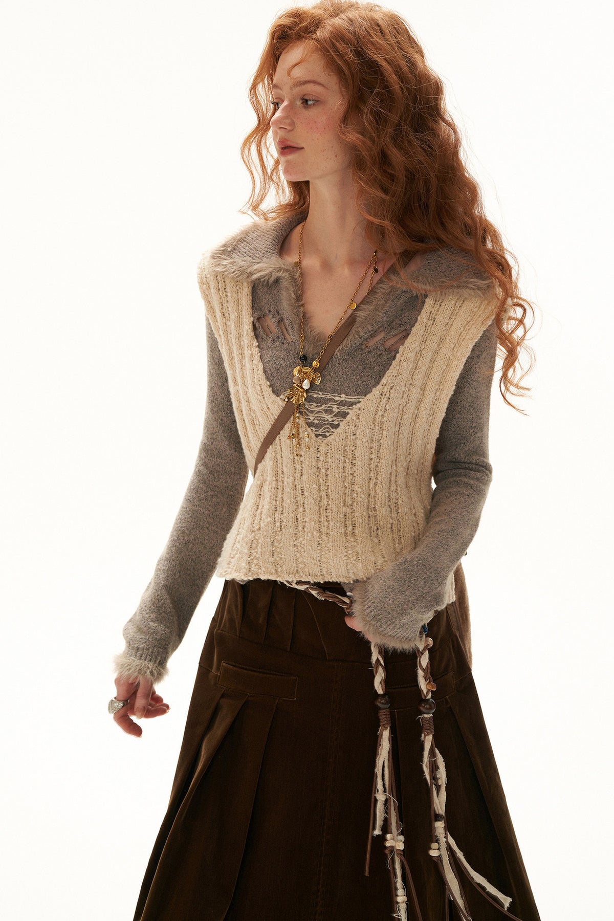 U-Neck Sleeveless Knit Vest