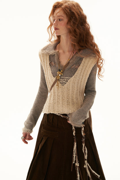U-Neck Sleeveless Knit Vest