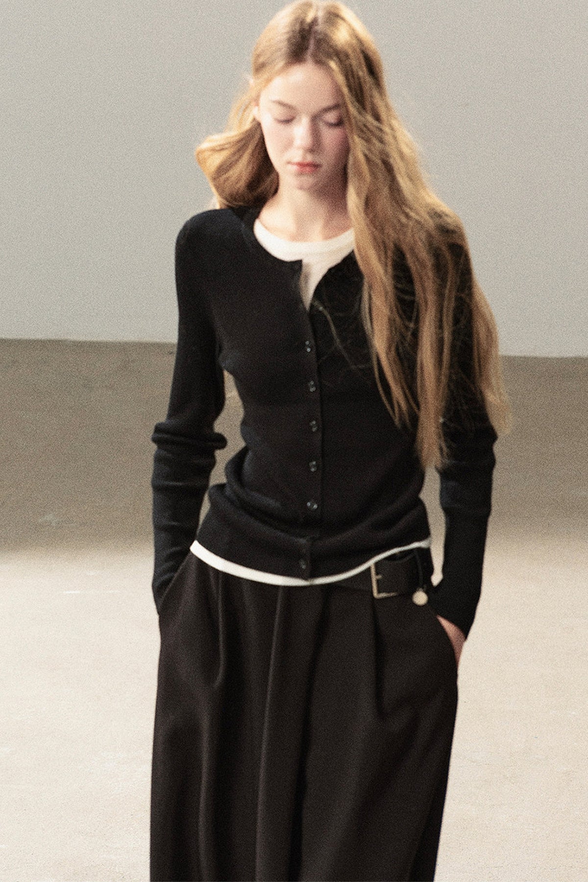 Layered-Look Knit Top Set