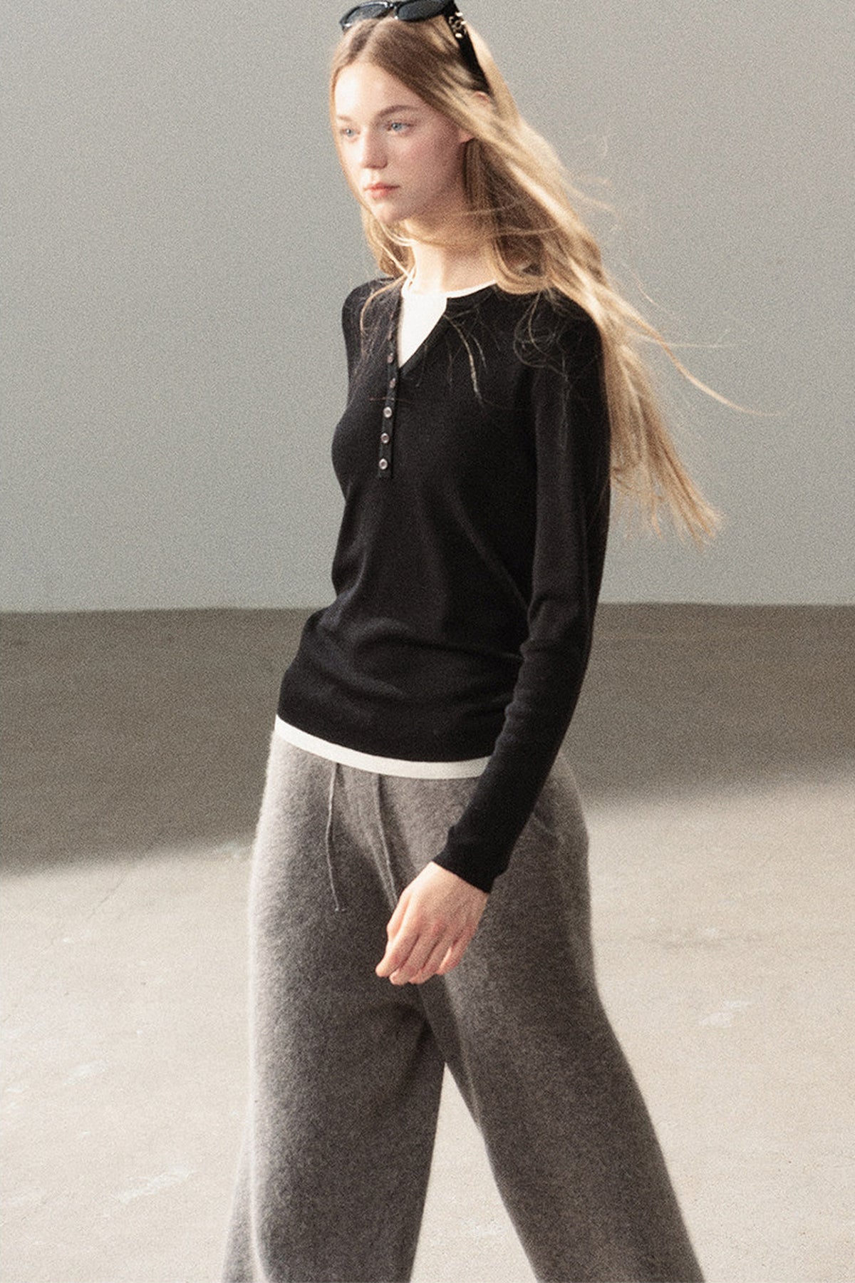 Layered-Look Knit Top Set