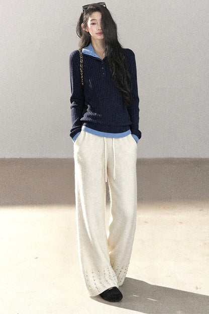 Layered-Look Knit Top Set