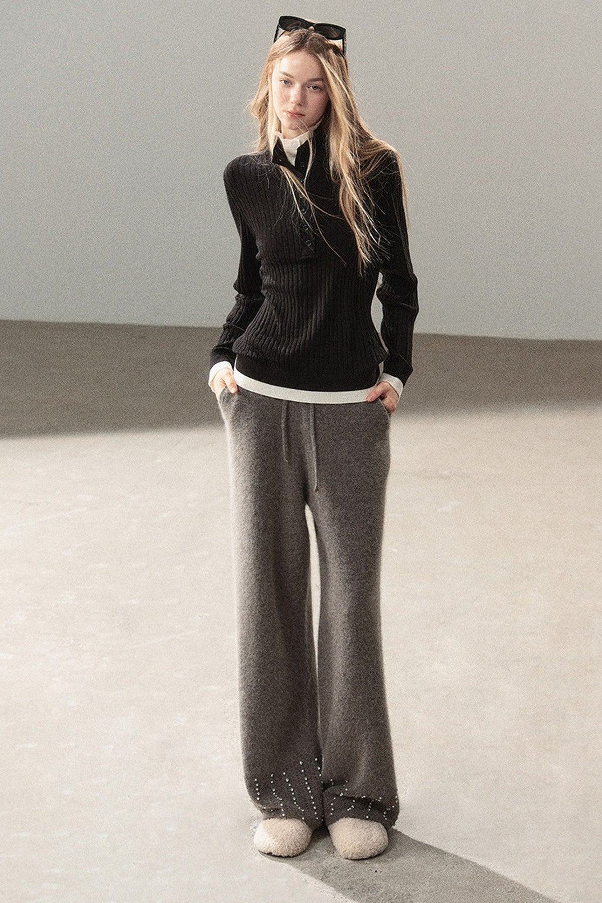 Layered-Look Knit Top Set