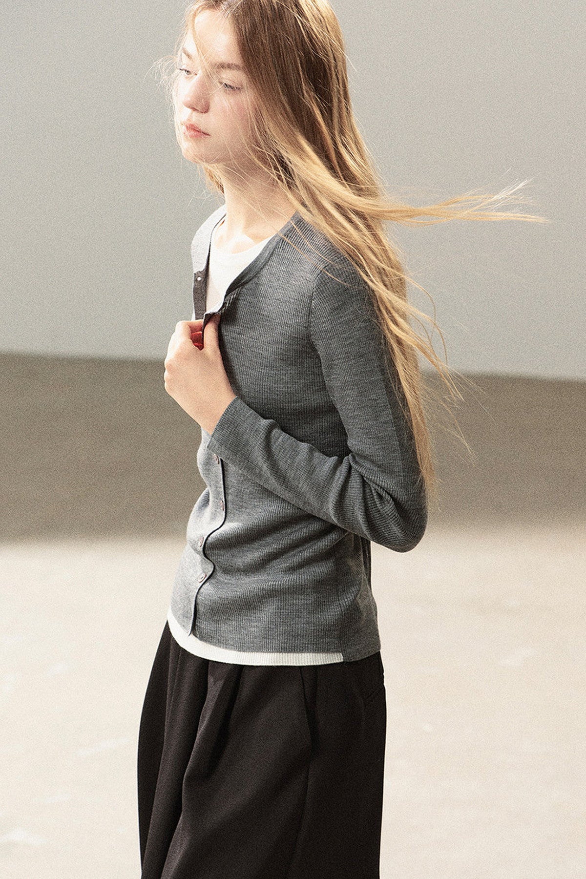 Layered-Look Knit Top Set
